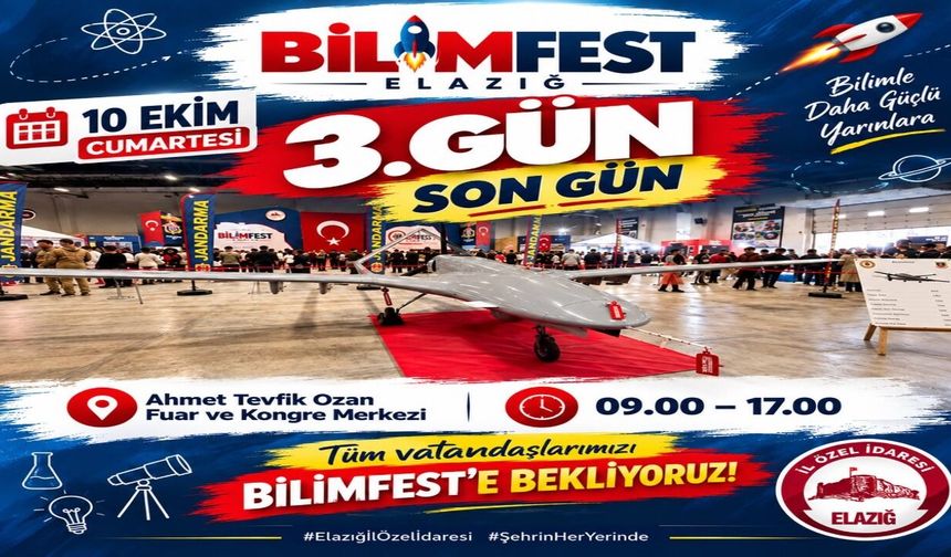 BİLİMFEST Elazığ’da Son Gün Heyecanı Yaşanıyor