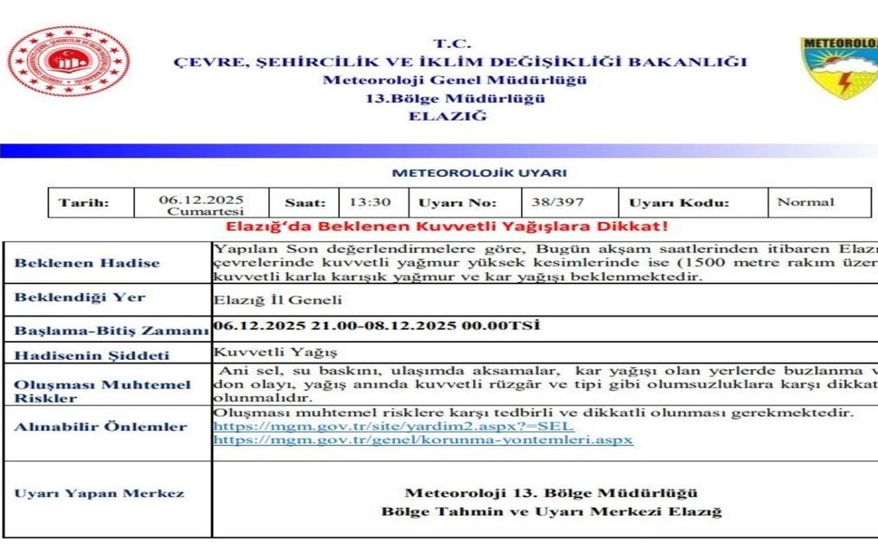 Meteorolojiden 5 İl İçin Kuvvetli Yağış Uyarısı