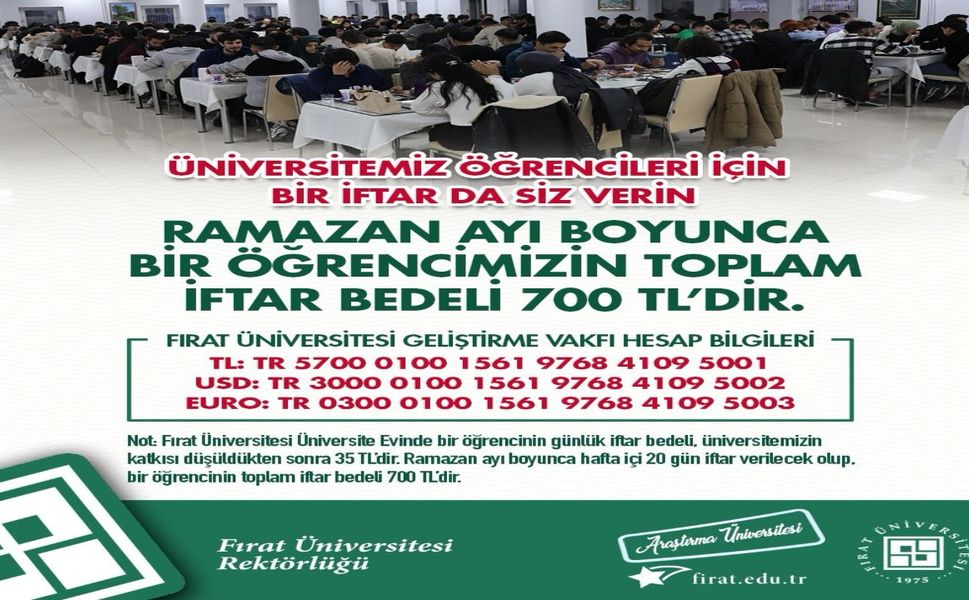Fırat Üniversitesi’nden Öğrenciler İçin İftar Dayanışması
