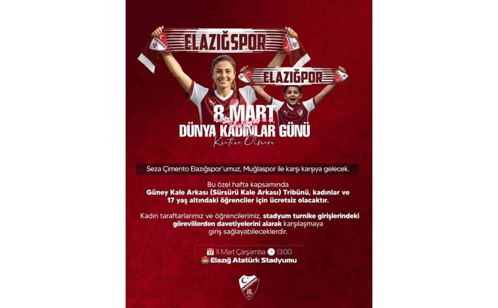 Elazığspor'dan Kadın Taraftarlara Jest