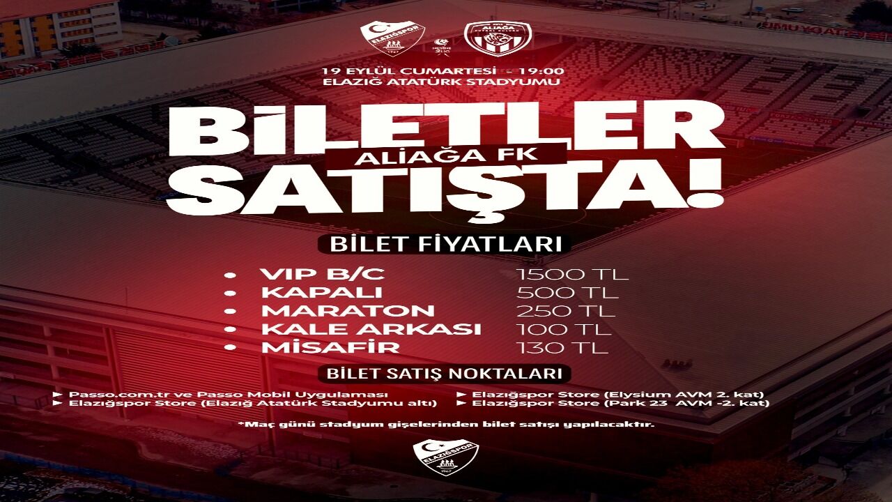 Elazığ Atatürk Stadyumu’nda Randevu Var: Biletler Satışa Sunuldu